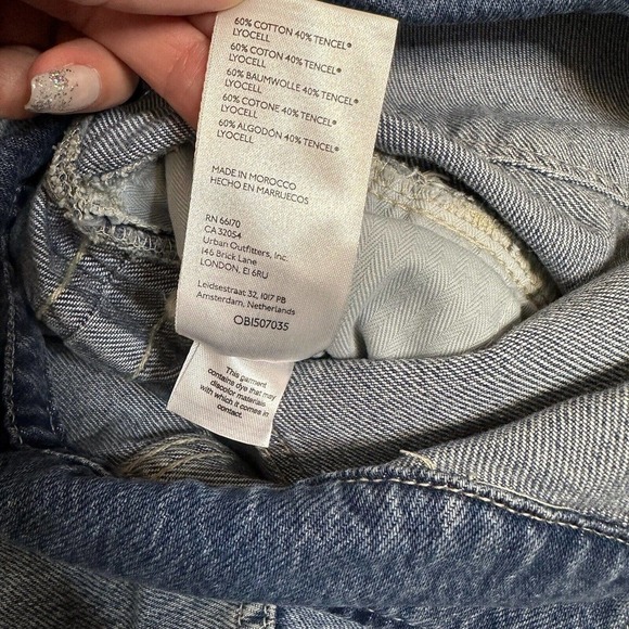 NWT Free People X Cares FP Townes Denim Jumpsuit Coverall High Noon Women's L - Picture 10 of 10